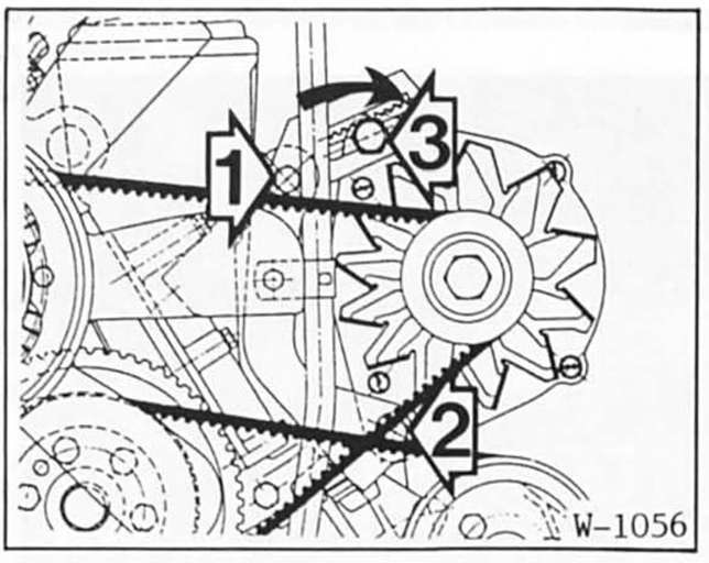 BMW5 Reparaturanleitung. Keilriemen für generator aus- und einbauen/keilriemen spannen