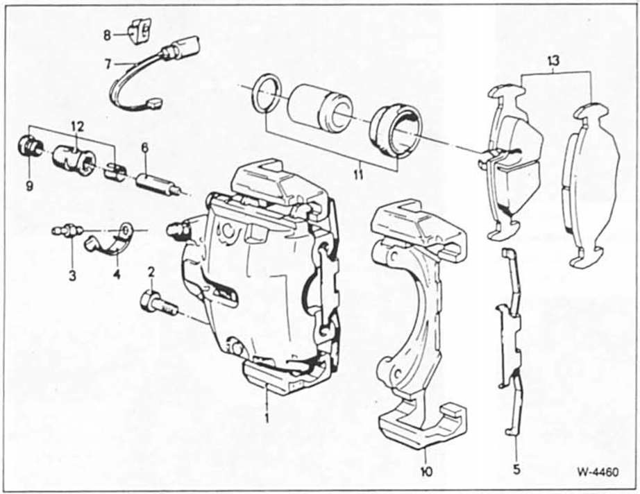 BMW5 Reparaturanleitung. Vorderer bremssattel