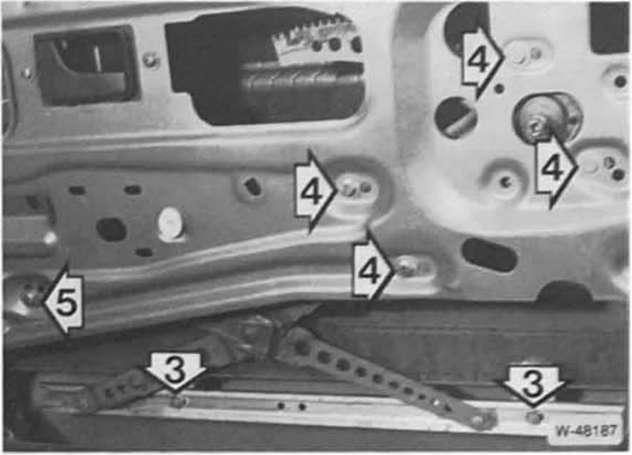 BMW5 Reparaturanleitung. Ausbau an vordertür seit 7/81